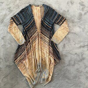 Nic + Zoe Long Cardigan Women's size MEDIUM Boho Artsy Sweater Knit